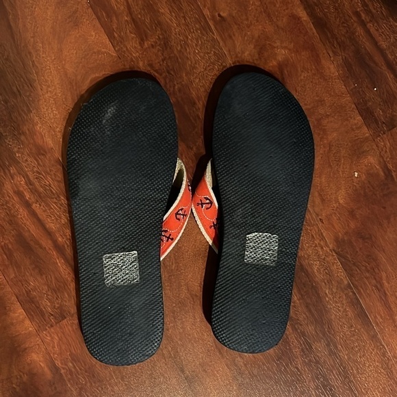J crew red anchor platform size 8 flip flops - Picture 4 of 4